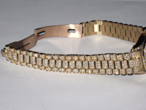 High Quality Clone Rolex Datejust Self Winding Automatic 26mm Yellow Gold Case Womens Watch - Image 7
