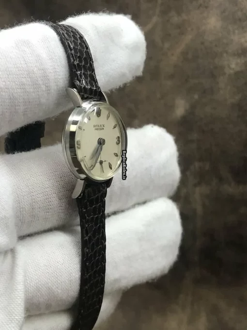 Design Replica Rolex Oyster Precision 9074 Manual Winding Movement 20mm White Gold Case Watch - Image 3