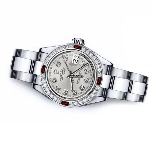 Defect Replica Rolex Oyster Perpetual Lady Date 69160 Automatic Movement 26mm Steel Case Womens Watch - Image 2