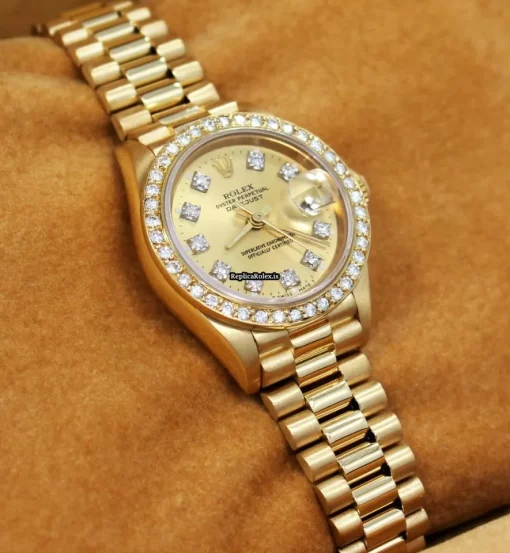 Incredible Fake Rolex Lady-datejust 69178 Automatic Movement 26mm Yellow Gold Case Womens Watch