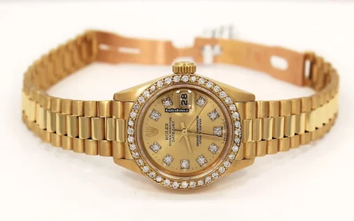 Incredible Fake Rolex Lady-datejust 69178 Automatic Movement 26mm Yellow Gold Case Womens Watch - Image 10