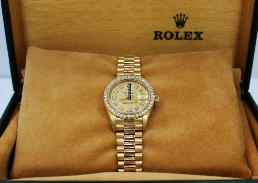 Incredible Fake Rolex Lady-datejust 69178 Automatic Movement 26mm Yellow Gold Case Womens Watch - Image 2