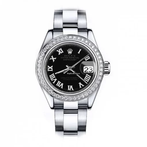 Popular Imitation Rolex Oyster Perpetual Lady Date 69160 Automatic Movement 26mm Steel Case Womens Watch