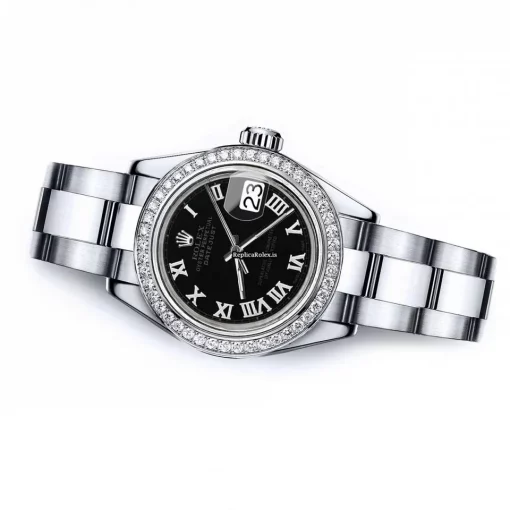 Popular Imitation Rolex Oyster Perpetual Lady Date 69160 Automatic Movement 26mm Steel Case Womens Watch - Image 3