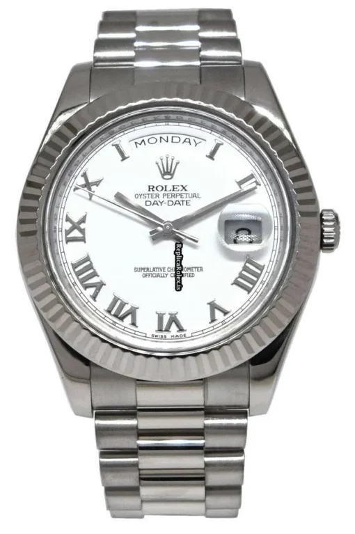 Offering Replica Rolex Day-date II 218239 Automatic Movement 41mm White Gold Case Watch - Image 10