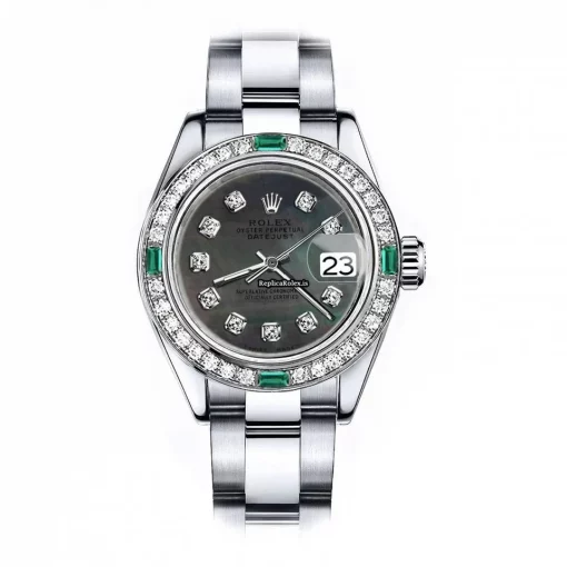 Neat Fake Rolex Oyster Perpetual Lady Date 69160 Automatic Movement 26mm Steel Case Womens Watch