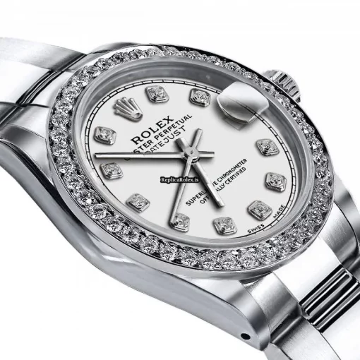 Mind-boggling Knockoff Rolex Oyster Perpetual Lady Date 69160 Automatic Movement 26mm Steel Case Womens Watch - Image 2