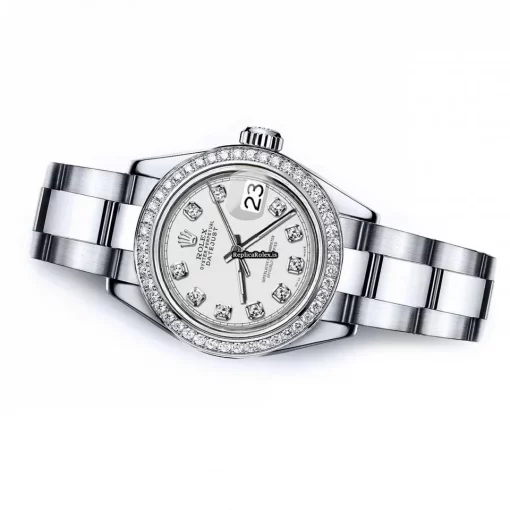 Mind-boggling Knockoff Rolex Oyster Perpetual Lady Date 69160 Automatic Movement 26mm Steel Case Womens Watch - Image 3