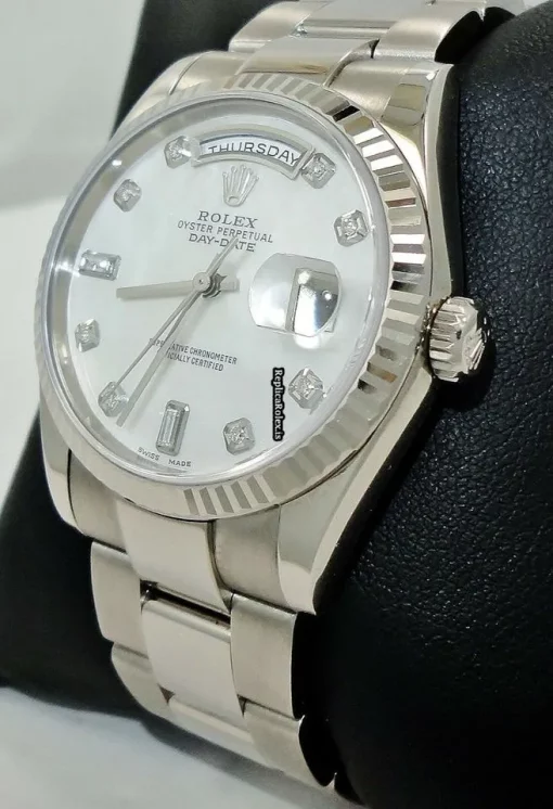 Beautiful Replica Rolex Day-date 36 118239 Automatic Movement 36mm White Gold Case Watch - Image 3