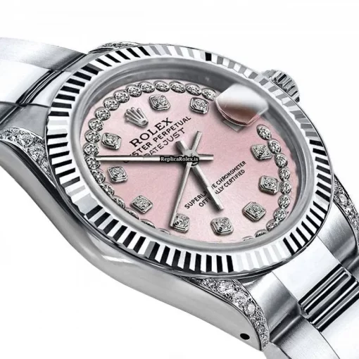 Fabulous Replica Rolex Oyster Perpetual Lady Date 69160 Automatic Movement 26mm Steel Case Womens Watch - Image 2