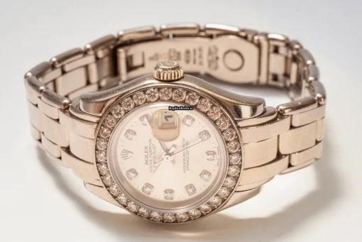 Pleasing Replica Rolex Lady-datejust Pearlmaster 69299 Automatic Movement 29mm White Gold Case Womens Watch - Image 4