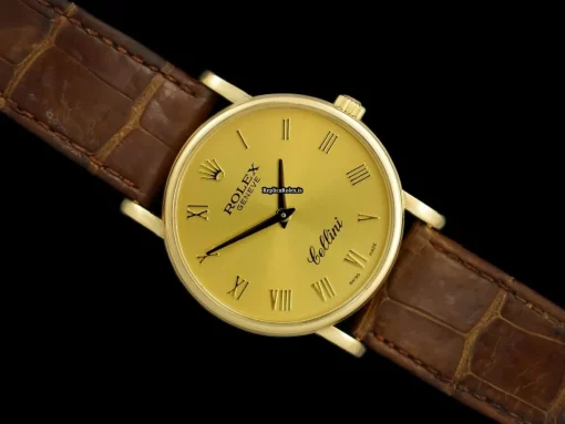 Durable Copy Rolex Cellini 8255sh Caliber 1600 Manual Winding Movement 32x38.5mm Yellow Gold Case Mens/unisex Watch