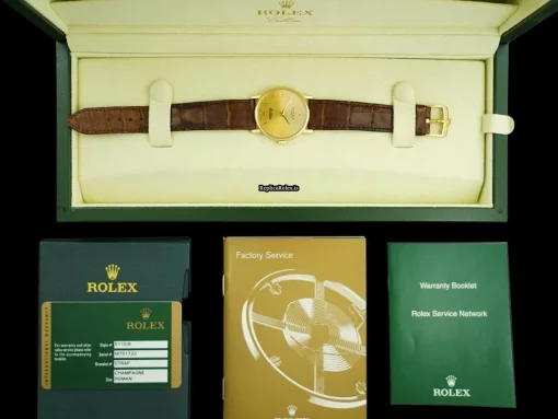 Durable Copy Rolex Cellini 8255sh Caliber 1600 Manual Winding Movement 32x38.5mm Yellow Gold Case Mens/unisex Watch - Image 10