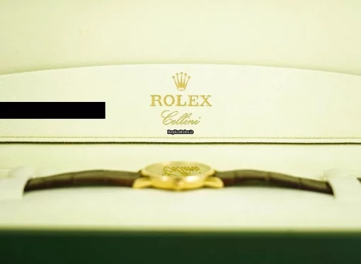 Durable Copy Rolex Cellini 8255sh Caliber 1600 Manual Winding Movement 32x38.5mm Yellow Gold Case Mens/unisex Watch - Image 12
