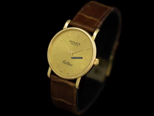 Durable Copy Rolex Cellini 8255sh Caliber 1600 Manual Winding Movement 32x38.5mm Yellow Gold Case Mens/unisex Watch - Image 3