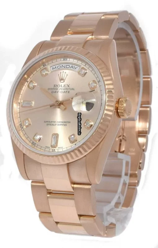 Attractive Replica Rolex Day-date 36 118235 Automatic Movement 36mm Rose Gold Case Mens/unisex Watch - Image 3