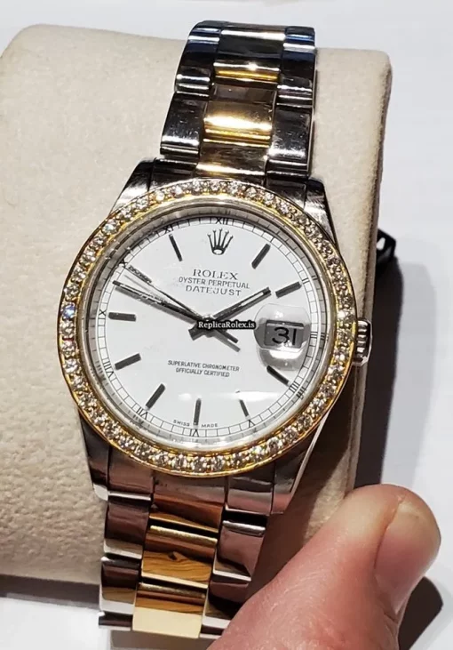 Remarkable Replica Rolex Oyster Perpetual Date 1601 Caliber 1570 Automatic Movement 36mm Steel Case Mens/unisex Watch