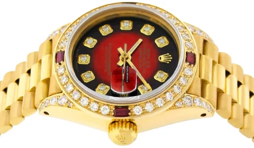 Affordable Replica Rolex Lady-datejust Automatic Automatic Movement 26mm Yellow Gold Case Womens Watch - Image 12