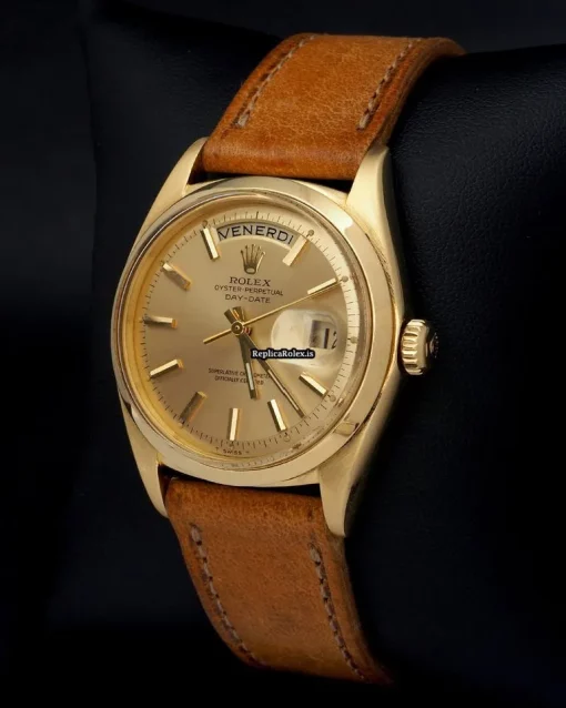 Defect Copy Rolex Day-date 1802 Caliber 1556 Automatic Movement 36mm Yellow Gold Case Mens/unisex Watch - Image 2
