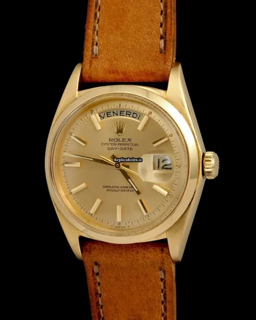 Defect Copy Rolex Day-date 1802 Caliber 1556 Automatic Movement 36mm Yellow Gold Case Mens/unisex Watch - Image 3