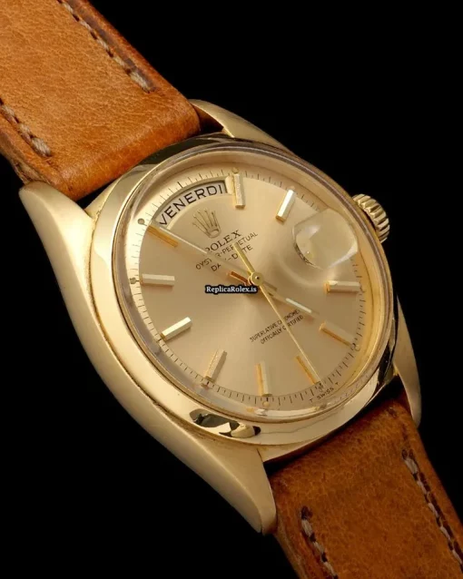 Defect Copy Rolex Day-date 1802 Caliber 1556 Automatic Movement 36mm Yellow Gold Case Mens/unisex Watch - Image 5