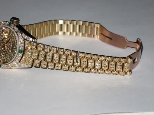Suitable Replica Rolex Datejust Self Winding Automatic 26mm Yellow Gold Case Womens Watch - Image 6