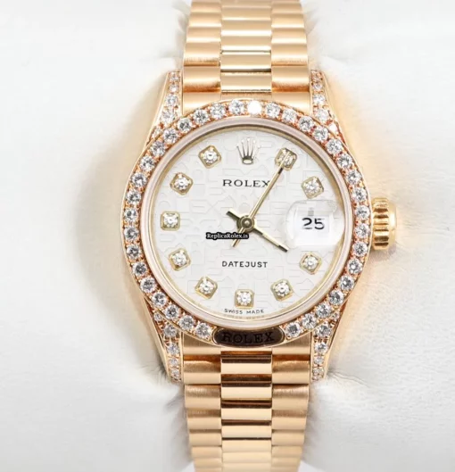 Excellent Copies Rolex Lady-datejust 69158 Automatic Movement 26mm Yellow Gold Case Womens Watch - Image 3