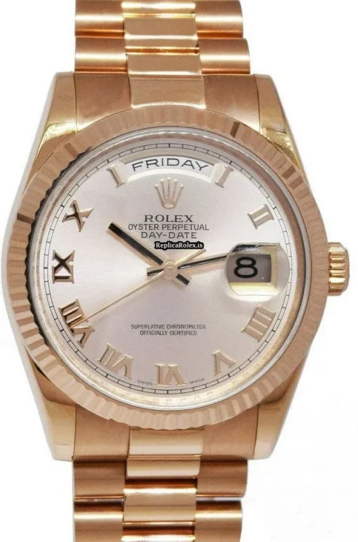 Superb Fake Rolex Day-date 36 118235 Automatic Movement 36mm Rose Gold Case Mens/unisex Watch