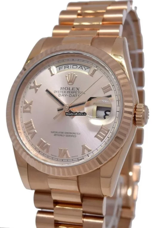 Superb Fake Rolex Day-date 36 118235 Automatic Movement 36mm Rose Gold Case Mens/unisex Watch - Image 4