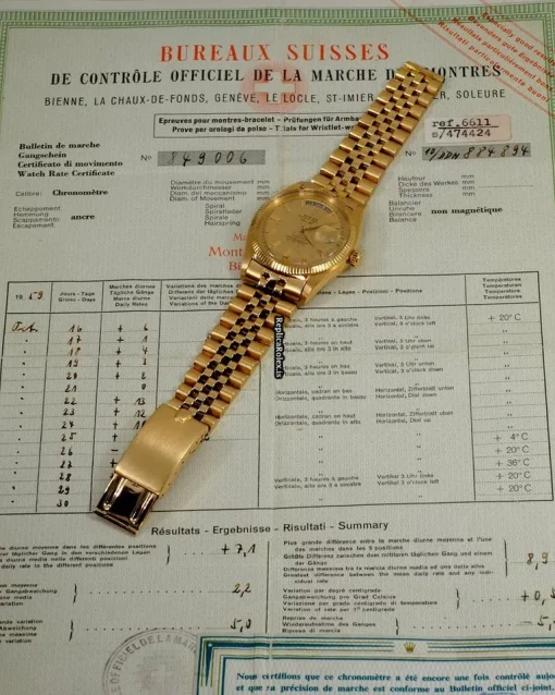 Wholesale Replica Rolex Day-date 6611 Automatic Movement 36mm Yellow Gold Case Mens/unisex Watch - Image 3