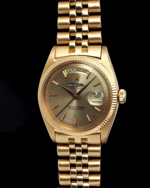 Awesome Fake Rolex Day-date 6611 Automatic Movement 36mm Rose Gold Case Watch - Image 3