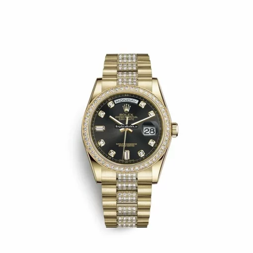 Inexpensive Replica Rolex Day-date 36 118348 Caliber 3115 Automatic Movement 36mm Yellow Gold Case Mens/unisex Watch