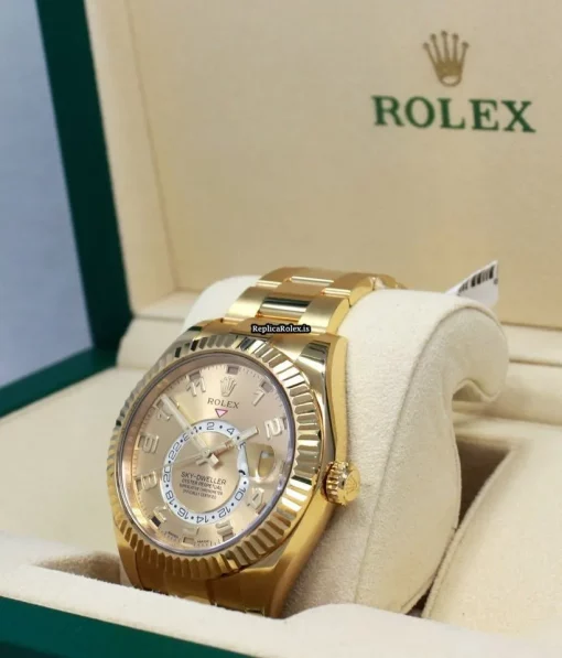 Wonderful Replica Rolex Sky-dweller 326938 Automatic Movement 42mm Yellow Gold Case Mens/unisex Watch - Image 3