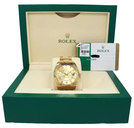 Wonderful Replica Rolex Sky-dweller 326938 Automatic Movement 42mm Yellow Gold Case Mens/unisex Watch - Image 4