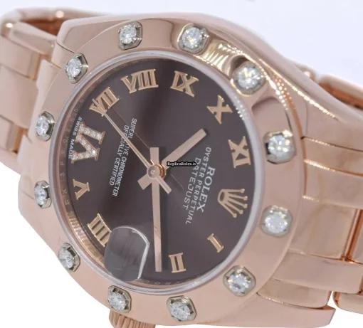Cool Replica Rolex Lady-datejust Pearlmaster 81315 Automatic Movement 34mm Rose Gold Case Womens Watch - Image 5
