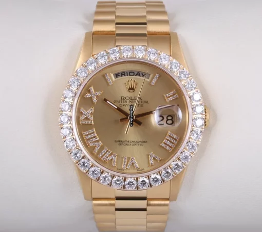 Inexpensive Fake Rolex Day-date 36 18038 Automatic Movement 36mm Yellow Gold Case Mens/unisex Watch - Image 2