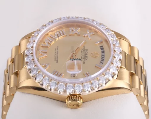 Inexpensive Fake Rolex Day-date 36 18038 Automatic Movement 36mm Yellow Gold Case Mens/unisex Watch - Image 3