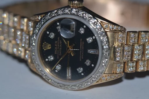Suitable Copies Rolex Datejust Self Winding Automatic 26mm Yellow Gold Case Womens Watch