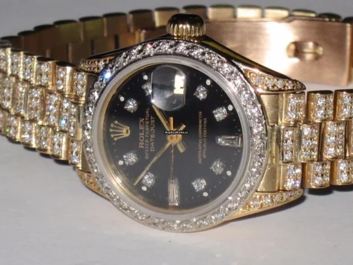 Suitable Copies Rolex Datejust Self Winding Automatic 26mm Yellow Gold Case Womens Watch - Image 3