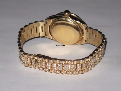 Suitable Copies Rolex Datejust Self Winding Automatic 26mm Yellow Gold Case Womens Watch - Image 7