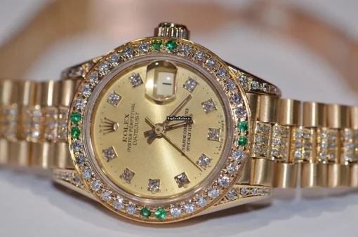 Aaa Replicas Rolex Datejust Self Winding Automatic 26mm Yellow Gold Case Womens Watch - Image 3