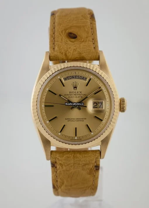 Reliable Replica Rolex Day-date 36 1803 Caliber 1556 Automatic Movement 36mm Yellow Gold Case Mens/unisex Watch - Image 2