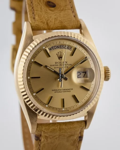 Reliable Replica Rolex Day-date 36 1803 Caliber 1556 Automatic Movement 36mm Yellow Gold Case Mens/unisex Watch - Image 3