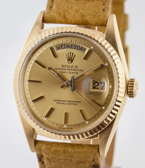 Reliable Replica Rolex Day-date 36 1803 Caliber 1556 Automatic Movement 36mm Yellow Gold Case Mens/unisex Watch - Image 6