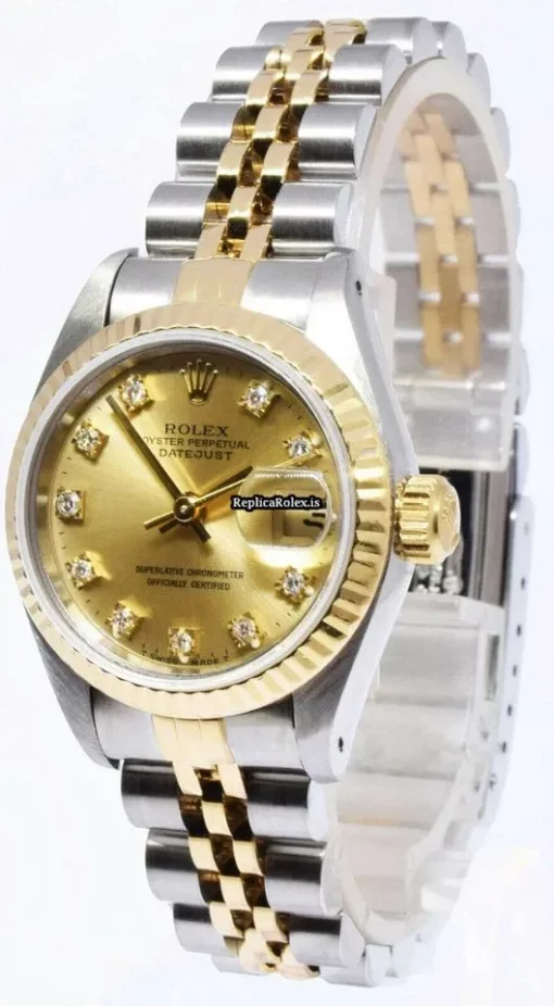 Perfect Fake Rolex Lady-datejust 69173 Automatic Movement Womens Watch - Image 10