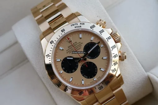 Luxury Replica Rolex Daytona 116528 Automatic Movement 40mm Yellow Gold Case Watch - Image 3