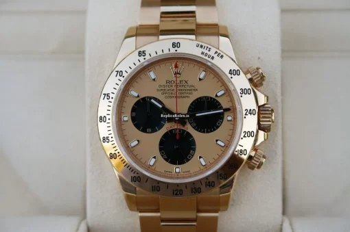 Luxury Replica Rolex Daytona 116528 Automatic Movement 40mm Yellow Gold Case Watch - Image 5
