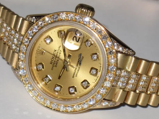 Excellent Fake Rolex Datejust Automatic Automatic Movement 26mm Yellow Gold Case Womens Watch