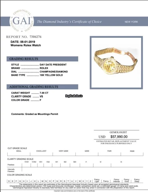 Excellent Fake Rolex Datejust Automatic Automatic Movement 26mm Yellow Gold Case Womens Watch - Image 2