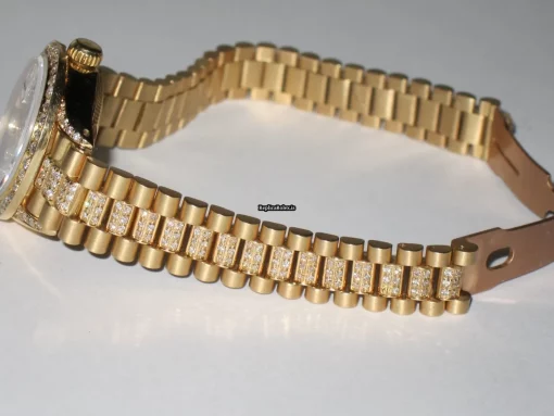 Excellent Fake Rolex Datejust Automatic Automatic Movement 26mm Yellow Gold Case Womens Watch - Image 4